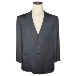 Armani Collezioni Wool Blazer 44R Gray Pinstripe Saks Fifth Ave Made in Italy